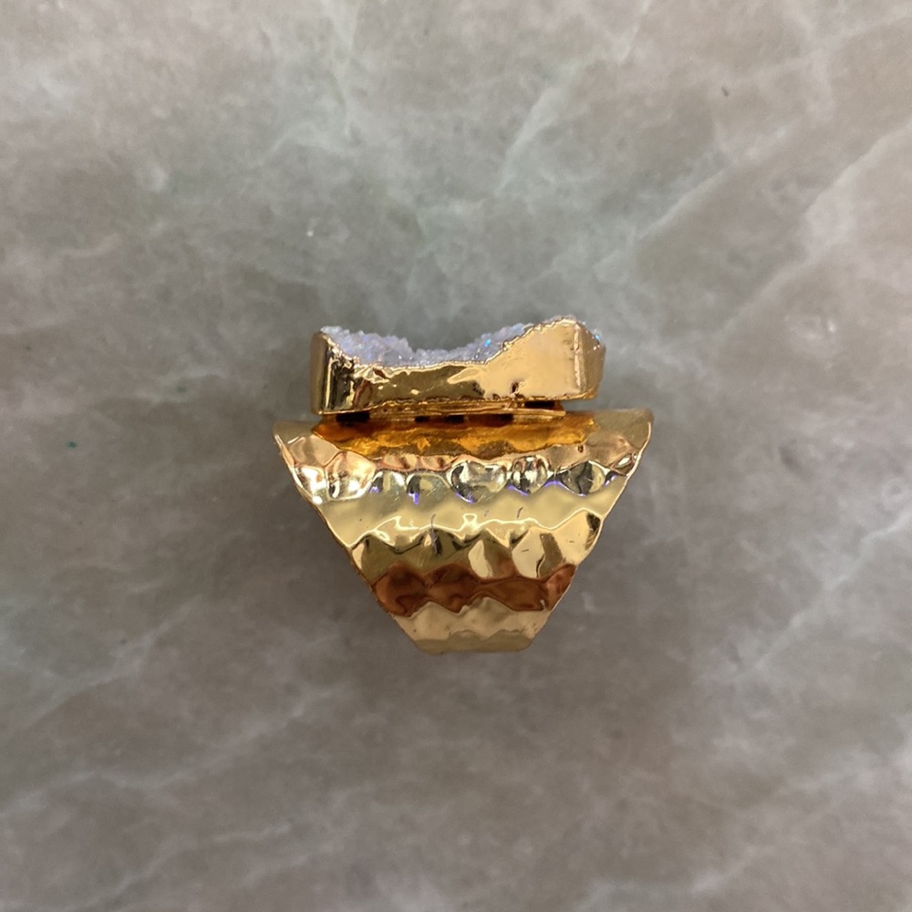 Geode adjustable gold ring - Picture 2 of 5